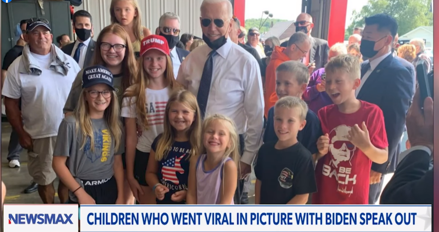 Kids from viral Biden photo join Greg Kelly Reports on Newsmax: "We were really surprised" The Pennsylvania kids who rocked Trump gear for a photo op with President Biden join Greg Kelly to discuss their viral moment.
