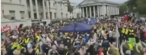 In London they all take to heart the famous song Musical score: "you can stick your new world order, coronavirus and poison vaccines up your ass"